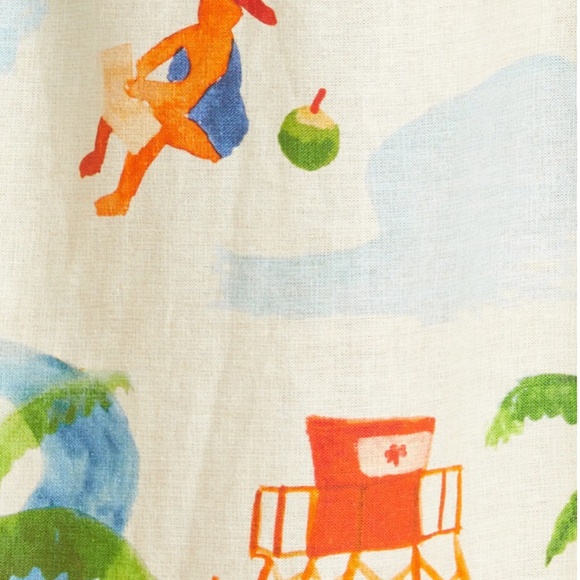 NWT $230 FARM Rio Copacabana Asymmetric Sleeve Side Cutout Linen Blend Dress- XL - Picture 7 of 8